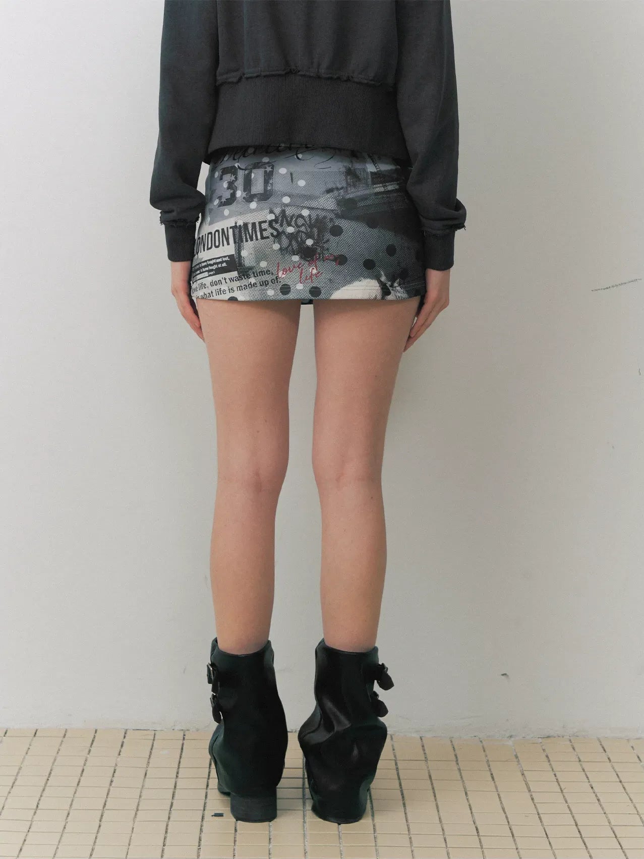 Patchwork Print Mini Skirt