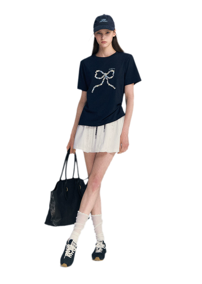 Hand-Sewn Bow T-Shirt