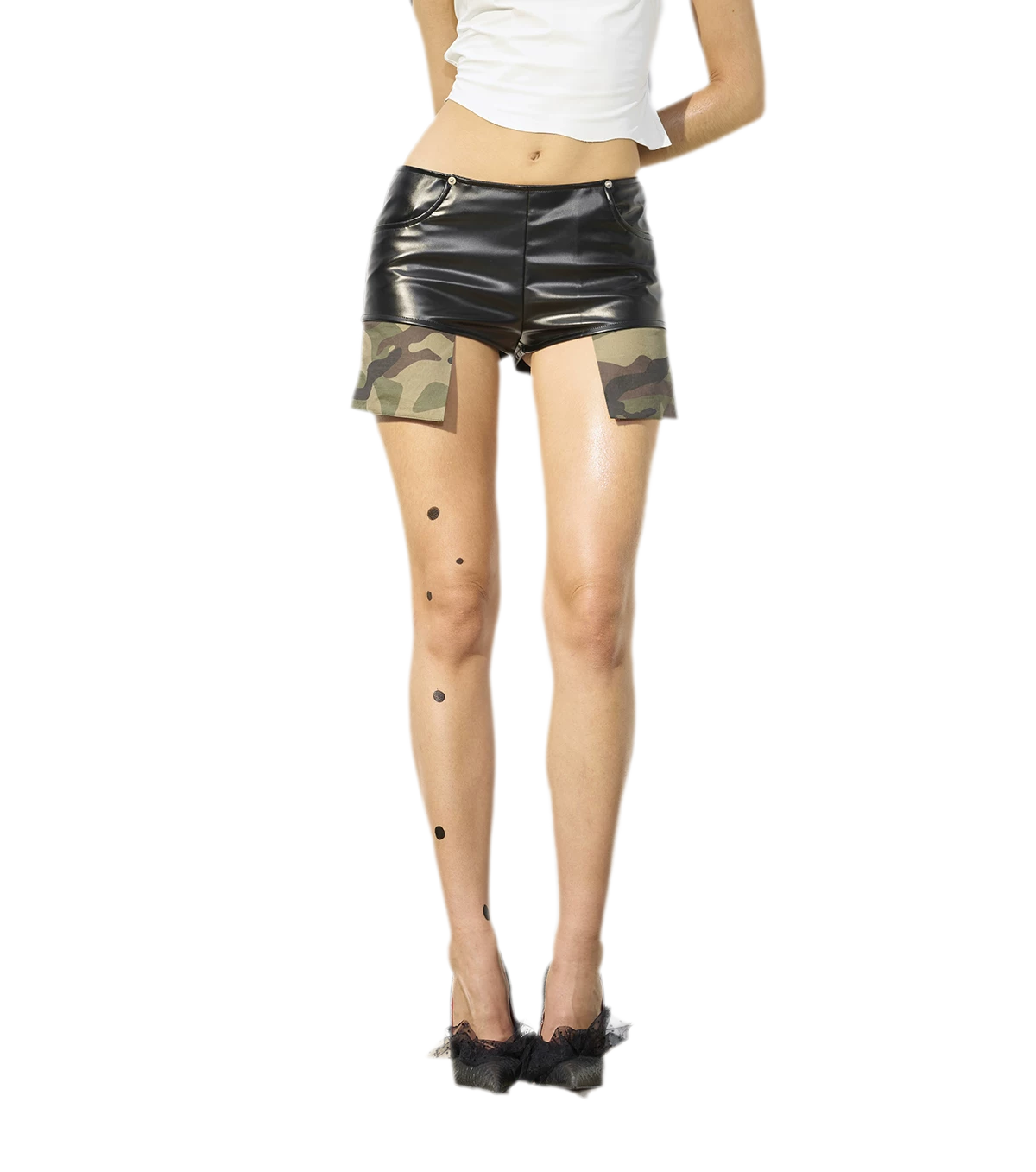 Matte PU Pocket Shorts