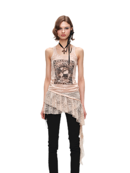 Lace Ruffle Tank Dress