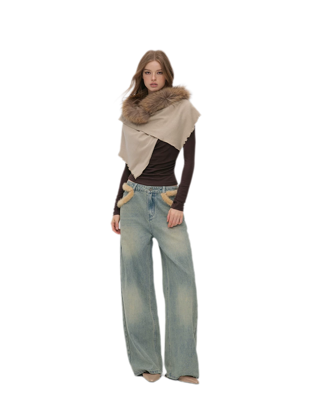 Vintage Washed Wide-Leg Jeans