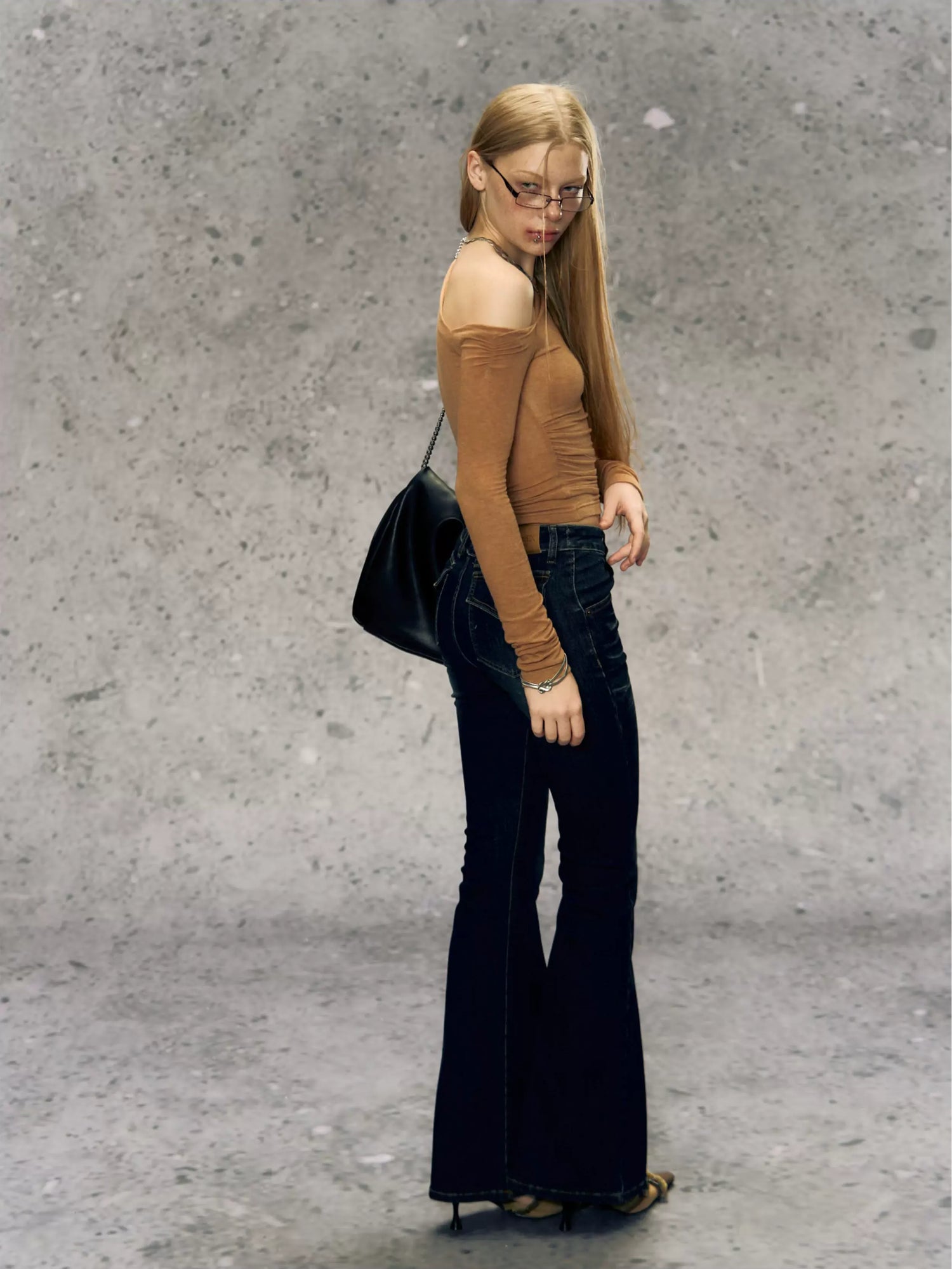 Asymmetric Ruched Long Sleeve Top