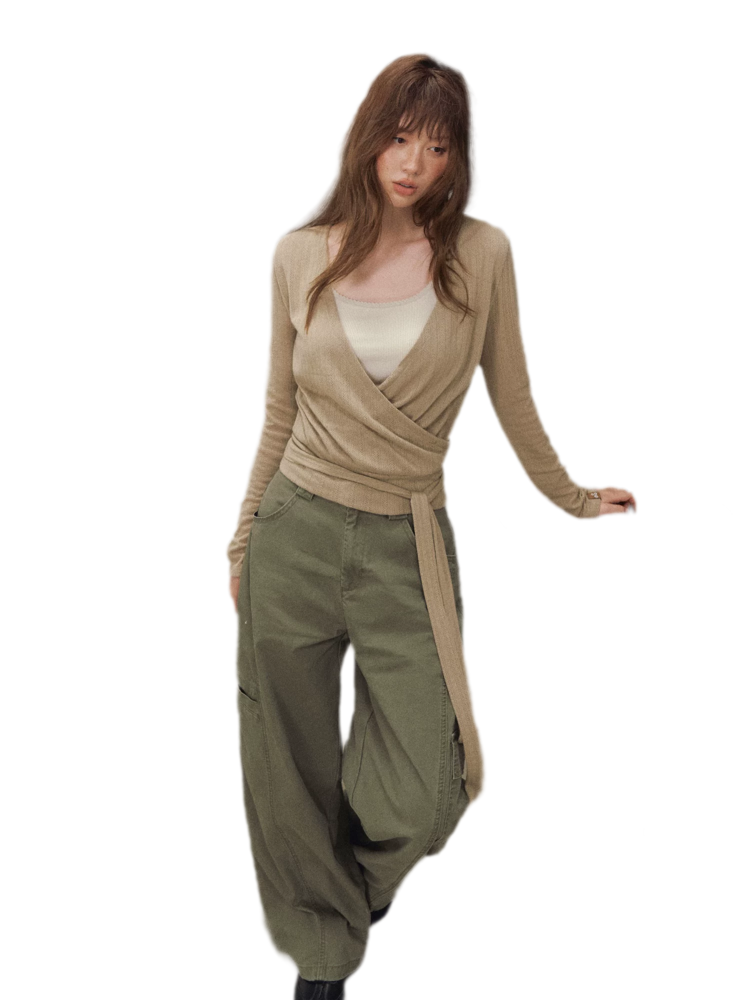 Wrap Tie Knit Top