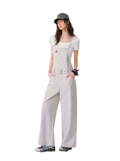 Relaxed Straight Bib Pants