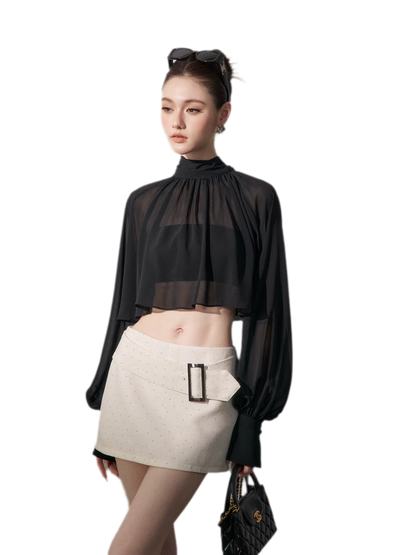 Rhinestone Low Rise Mini Skirt