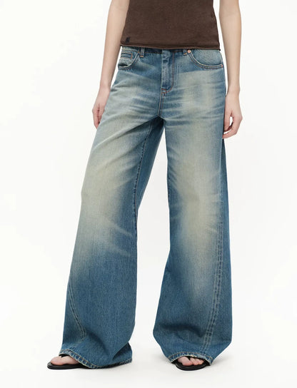 Vintage Wash Wide Jeans