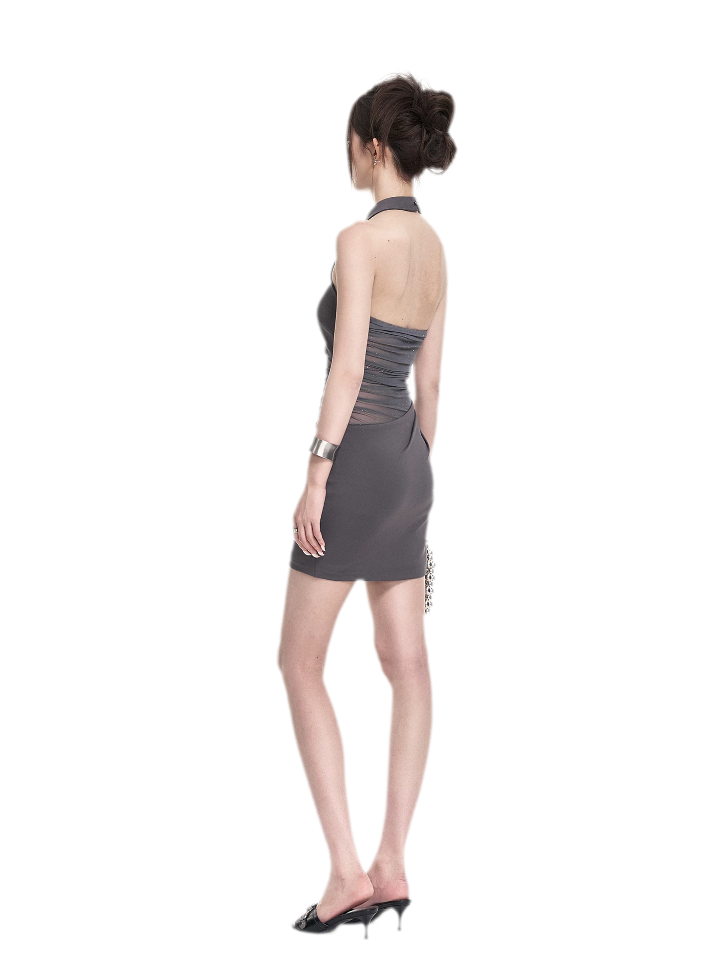Halter Mesh Bodycon Dress