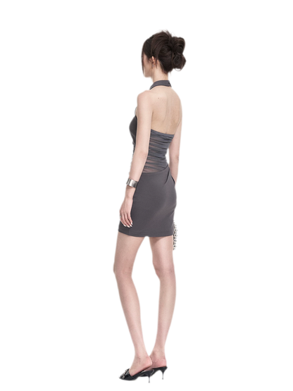 Halter Mesh Bodycon Dress