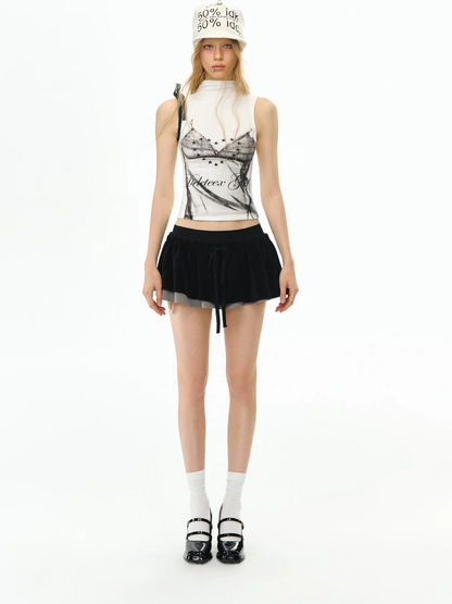 Designer Print Sleeveless Top