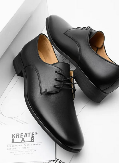 Top-Grain Leather Pointed Derby Shoes