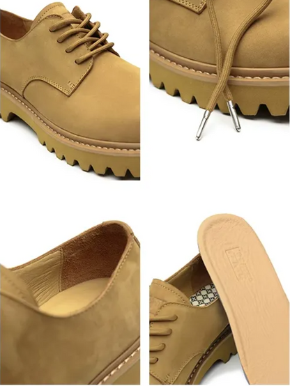 Suede Lug Sole Derby Shoes