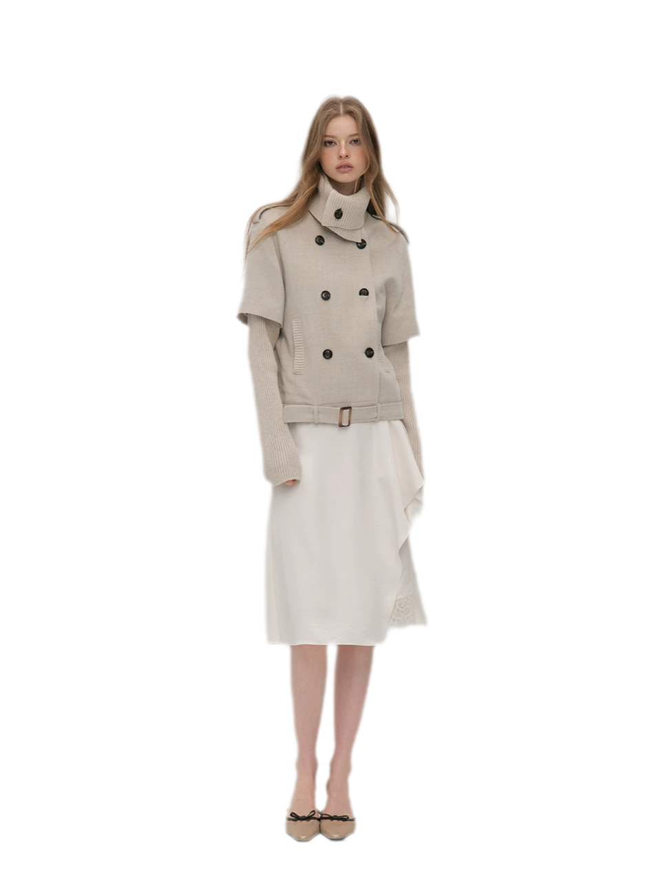 Cape Collar Cropped Jacket