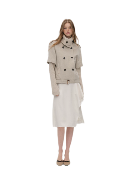 Cape Collar Cropped Jacket