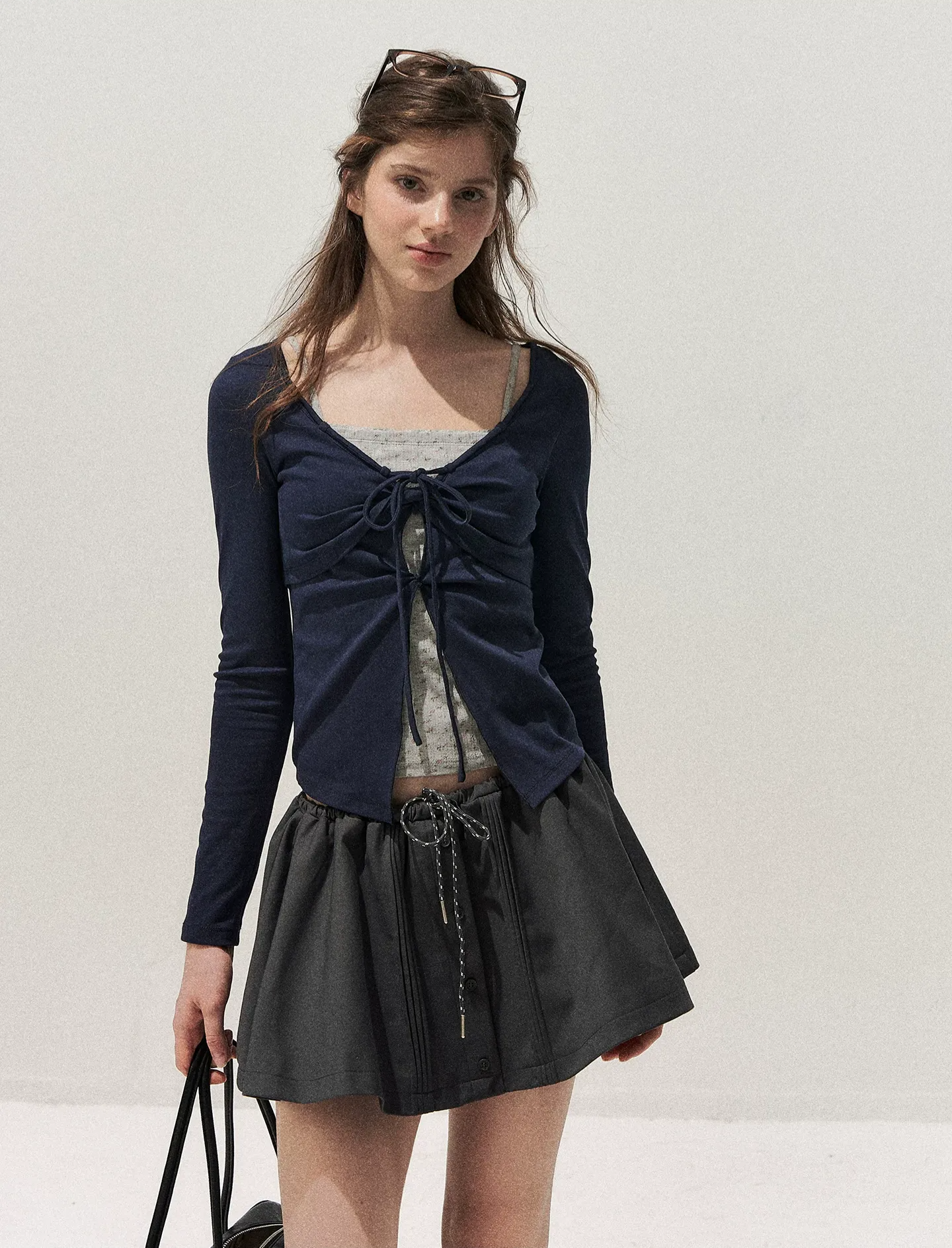 Floral Twist-Knot Layered Tee