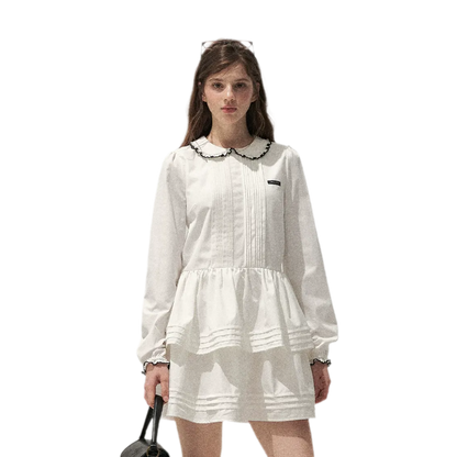 Pleated Peter Pan Collar Dress