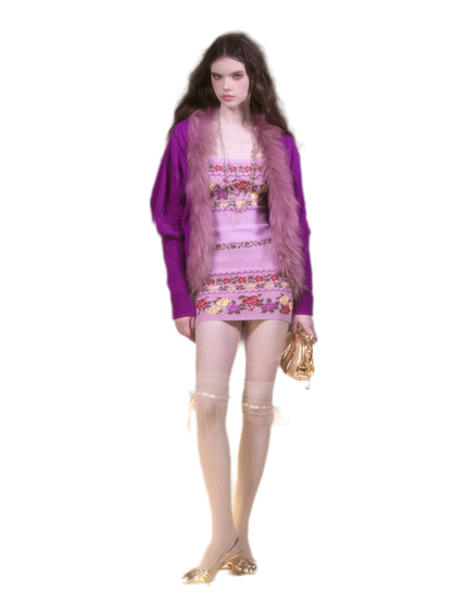 Robe pull rose Fair Isle