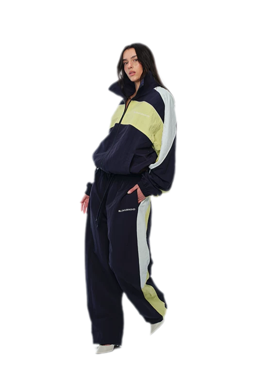 Color-Block Cropped Tracksuit Set