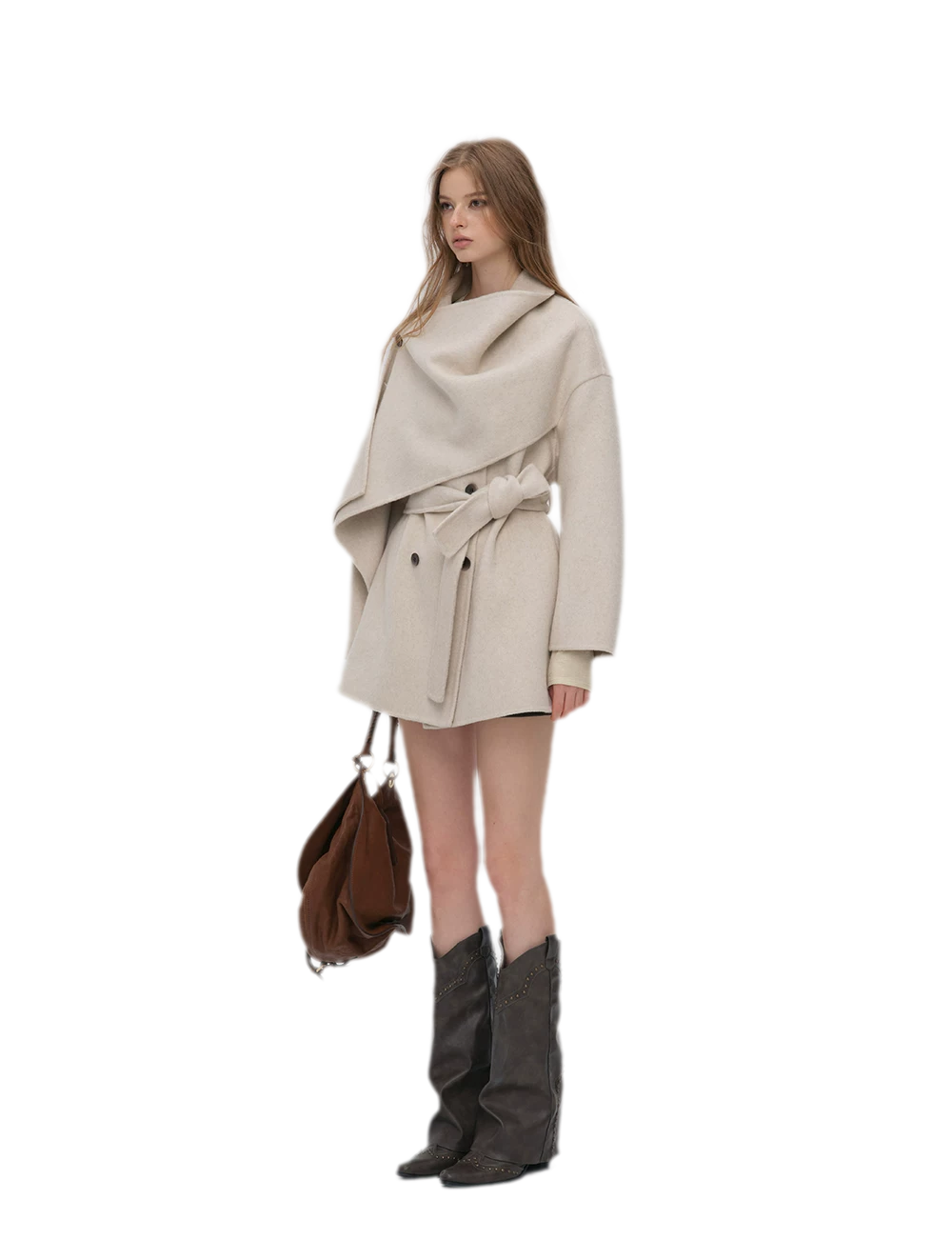 Double-Faced Wool Cape Coat
