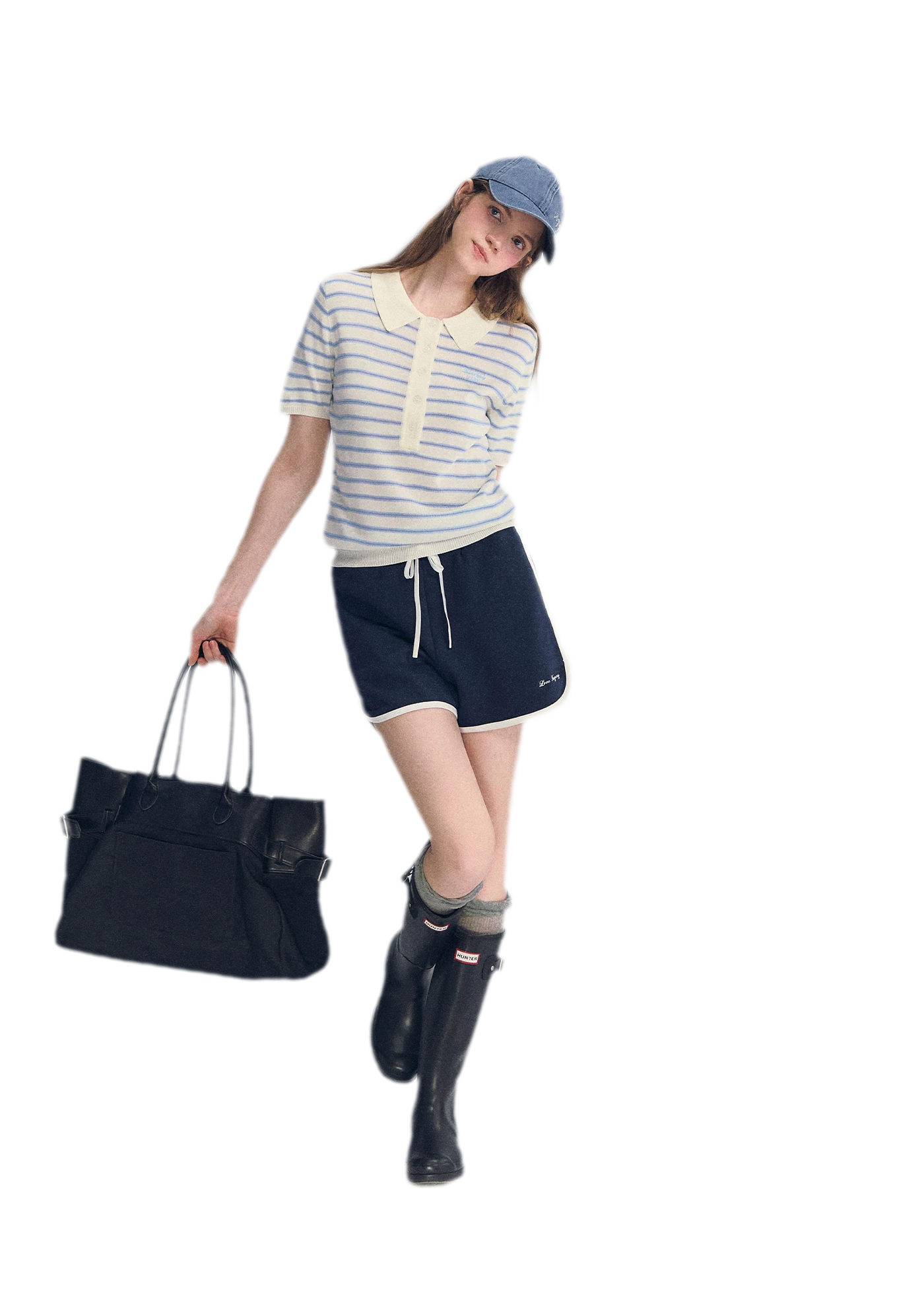 Embroidered Piping Shorts