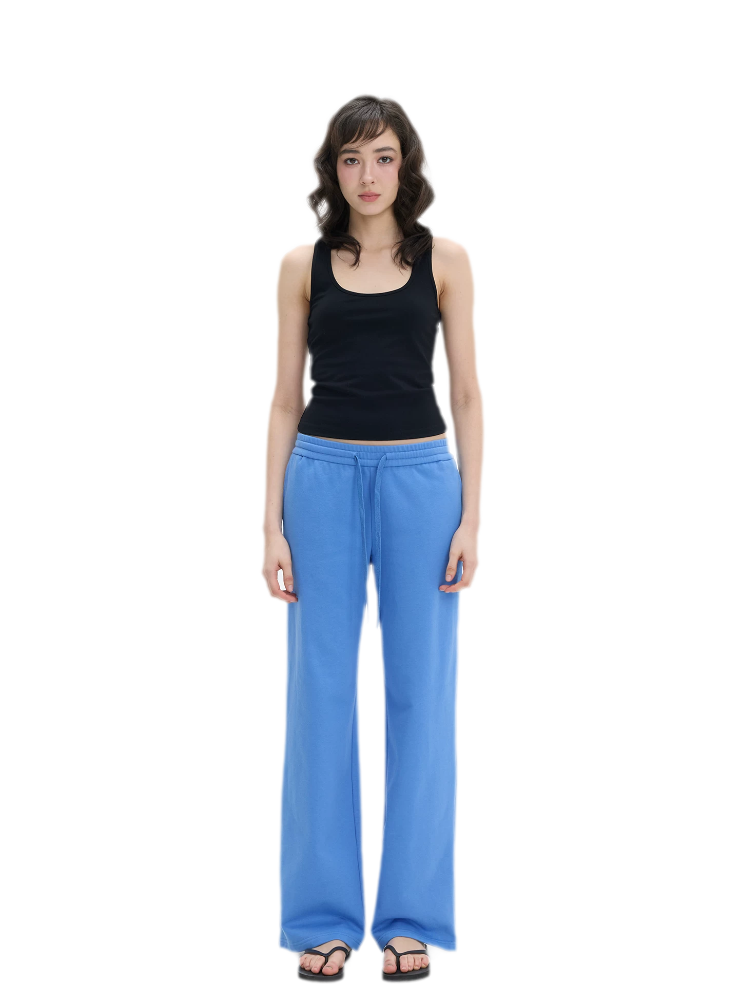 Low-Rise Wide-Leg Loose Sweatpants