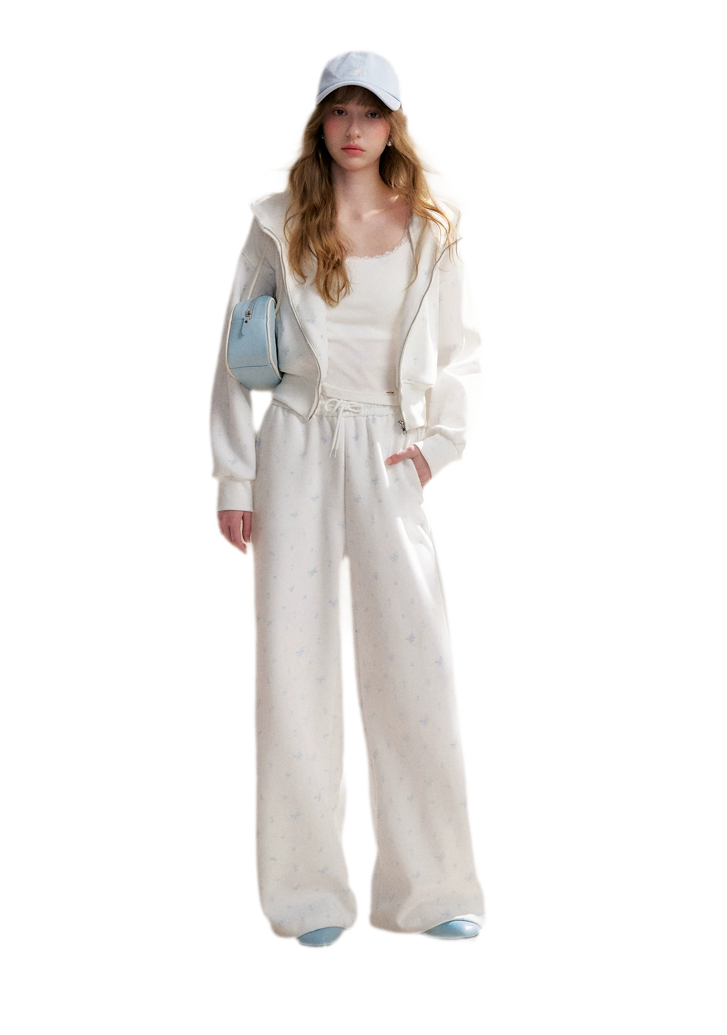 Rose Print Hoodie and Pants Set