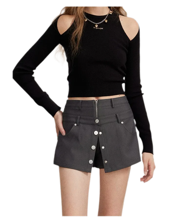 Cutout Slim-Fit Knit Top