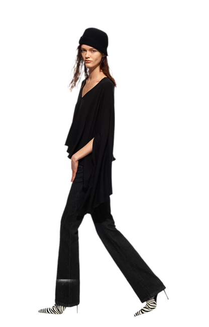 Tencel Geometric Panel Straight-Leg Jeans