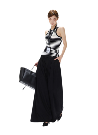 Striped Halter Rib Top