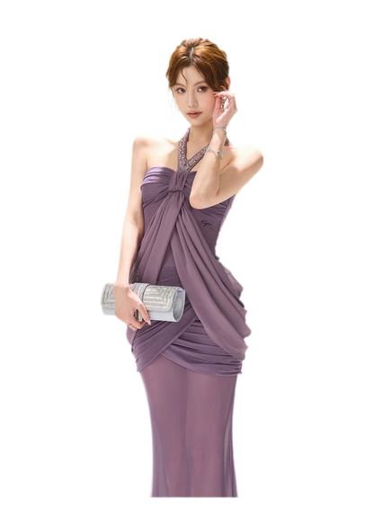 Mist Purple Mesh Fishtail Skirt
