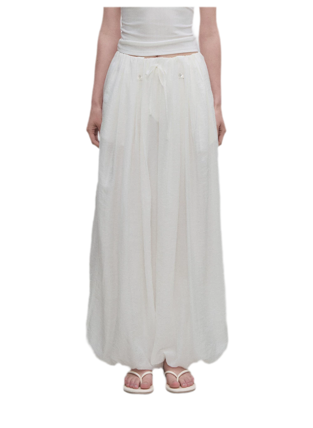 Pleated Balloon-Leg Tencel Trousers