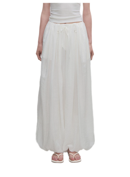 Pleated Balloon-Leg Tencel Trousers