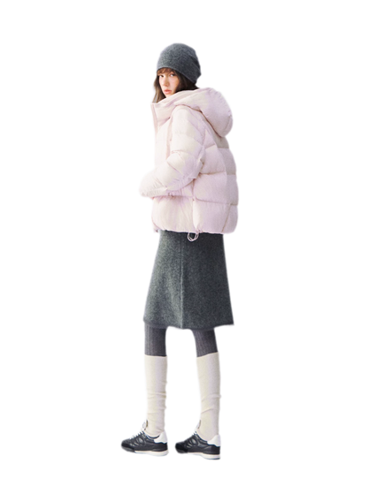 Nylon Cloud-Puff Hooded Down Jacket