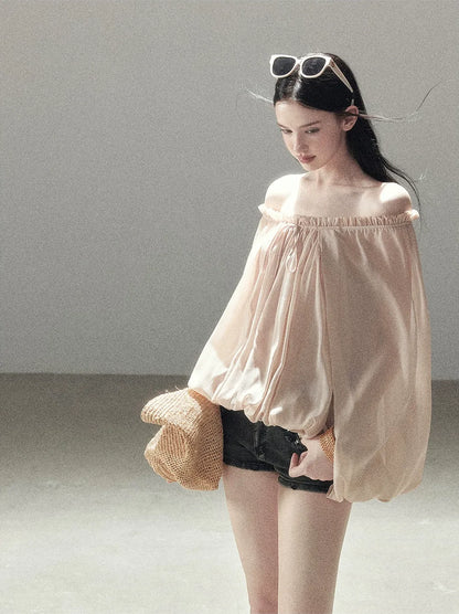 Crinkled Off-Shoulder Top