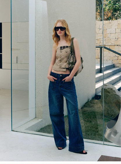 Deconstructive Wide-Leg Jeans