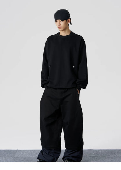 Twisted Sleeve Drawstring Sweatshirt
