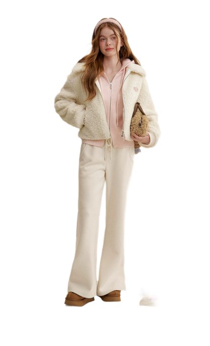 Chain Embroidered Hooded Knit Jacket