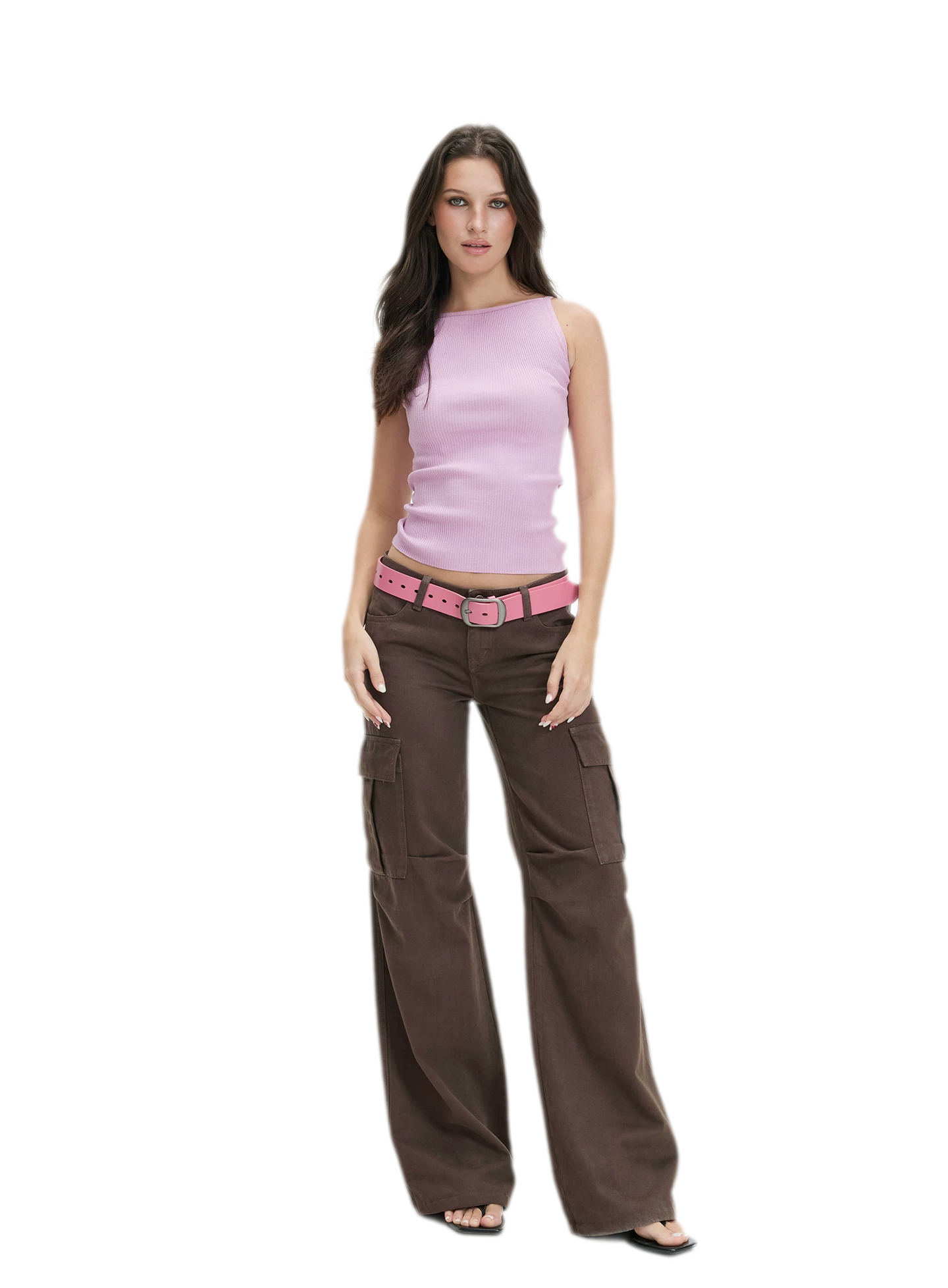 Washed Cargo Wide-Leg Pants