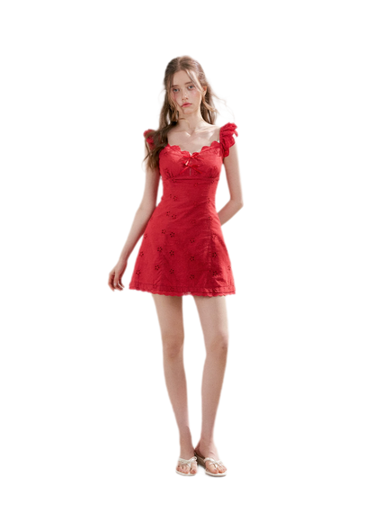 Embroidered Mini Dress