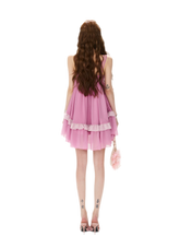 CYNR Romantic Contrast Chiffon Dress – view 13