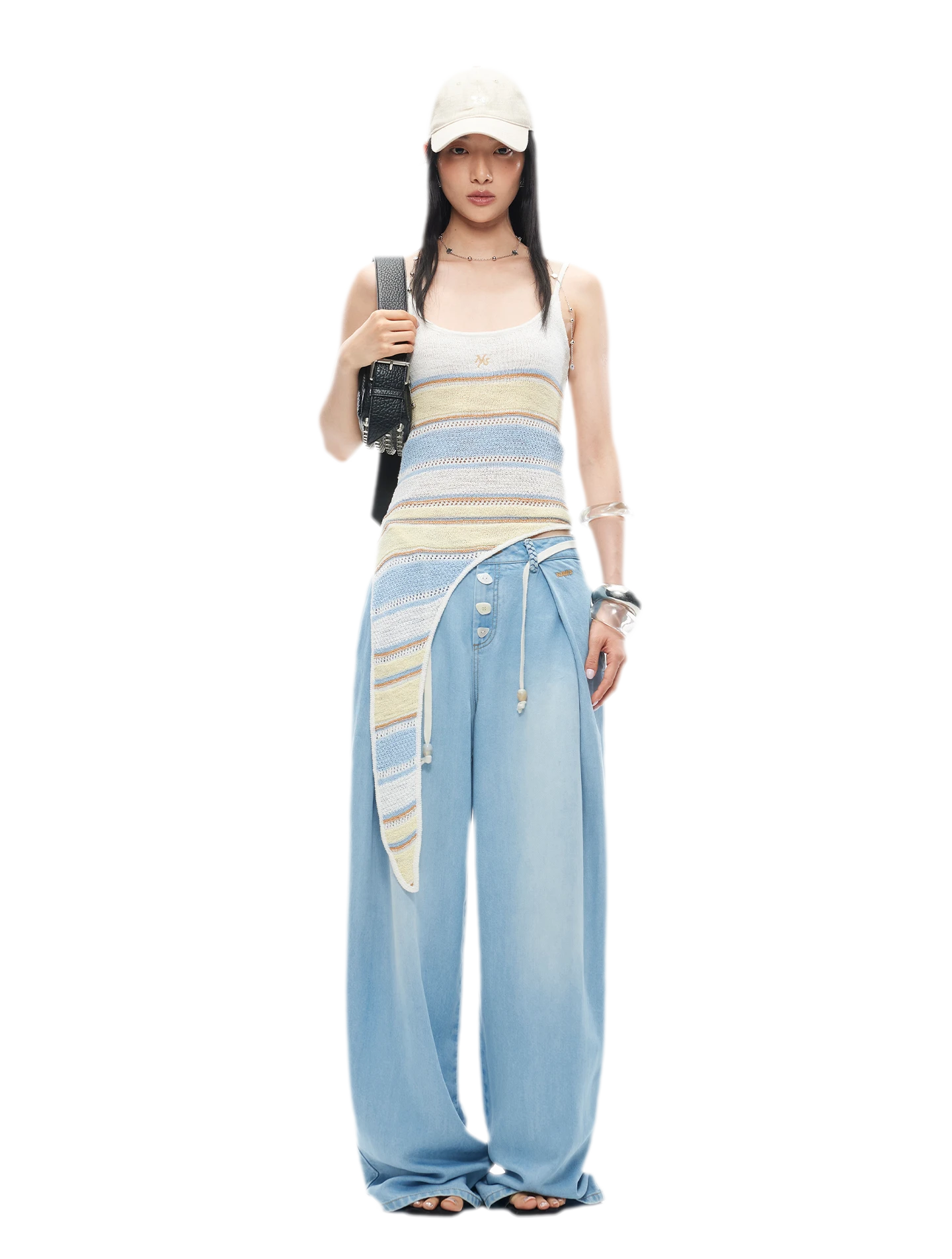 Tencel Denim Loose Wide-Leg Pants