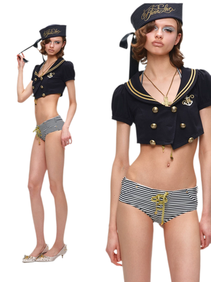 Nautical Wide Brim Sailor Hat
