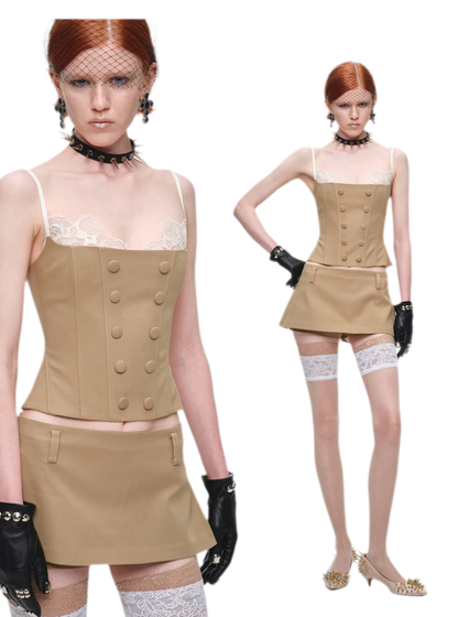 Structured A-Line Mini Skirt