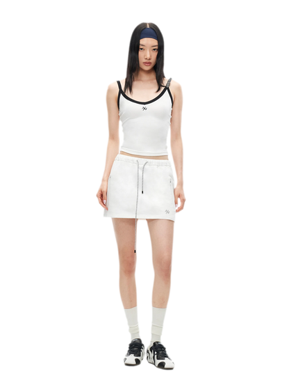 Monochrome Adjustable Leather Belt Tank Top