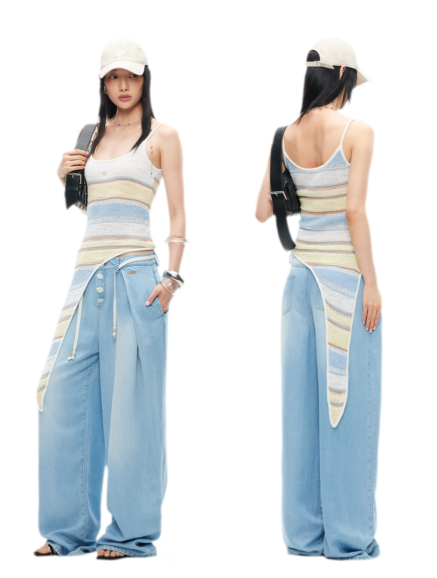 Tencel Denim Loose Wide-Leg Pants