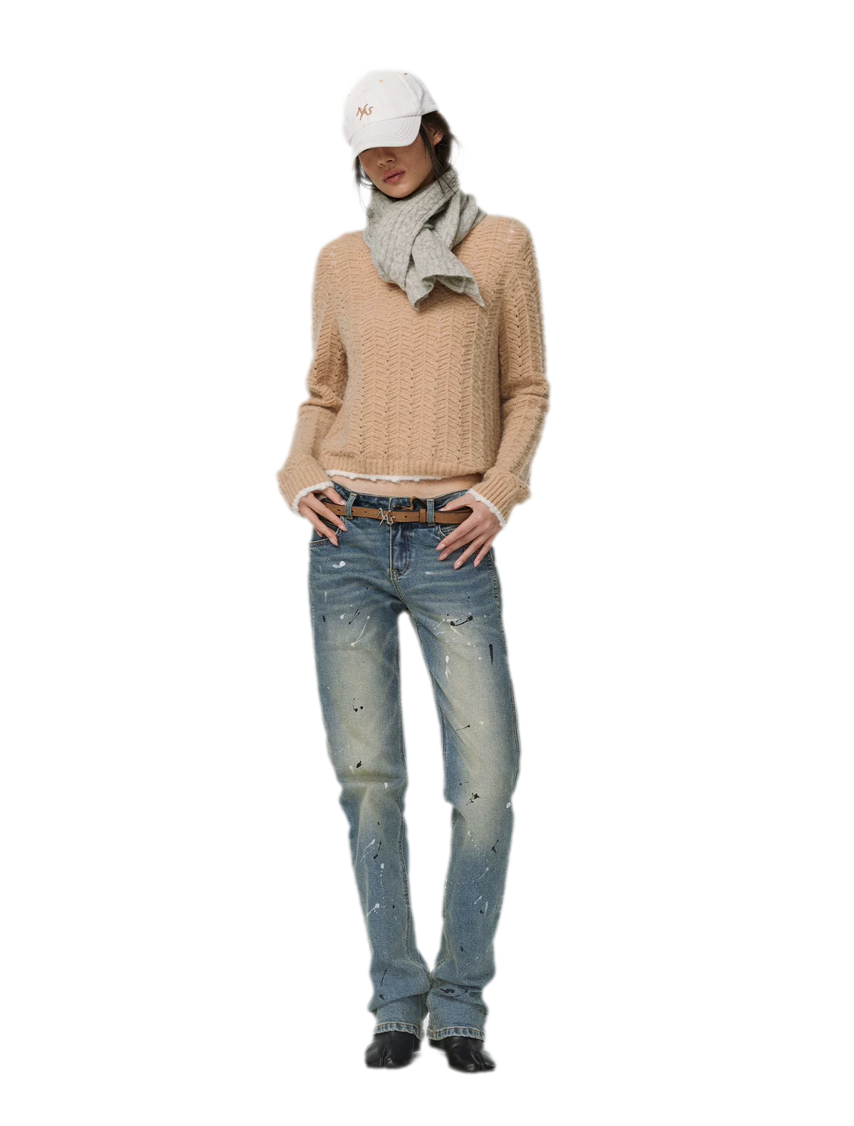 Gewaschene Distressed-Slim-Jeans