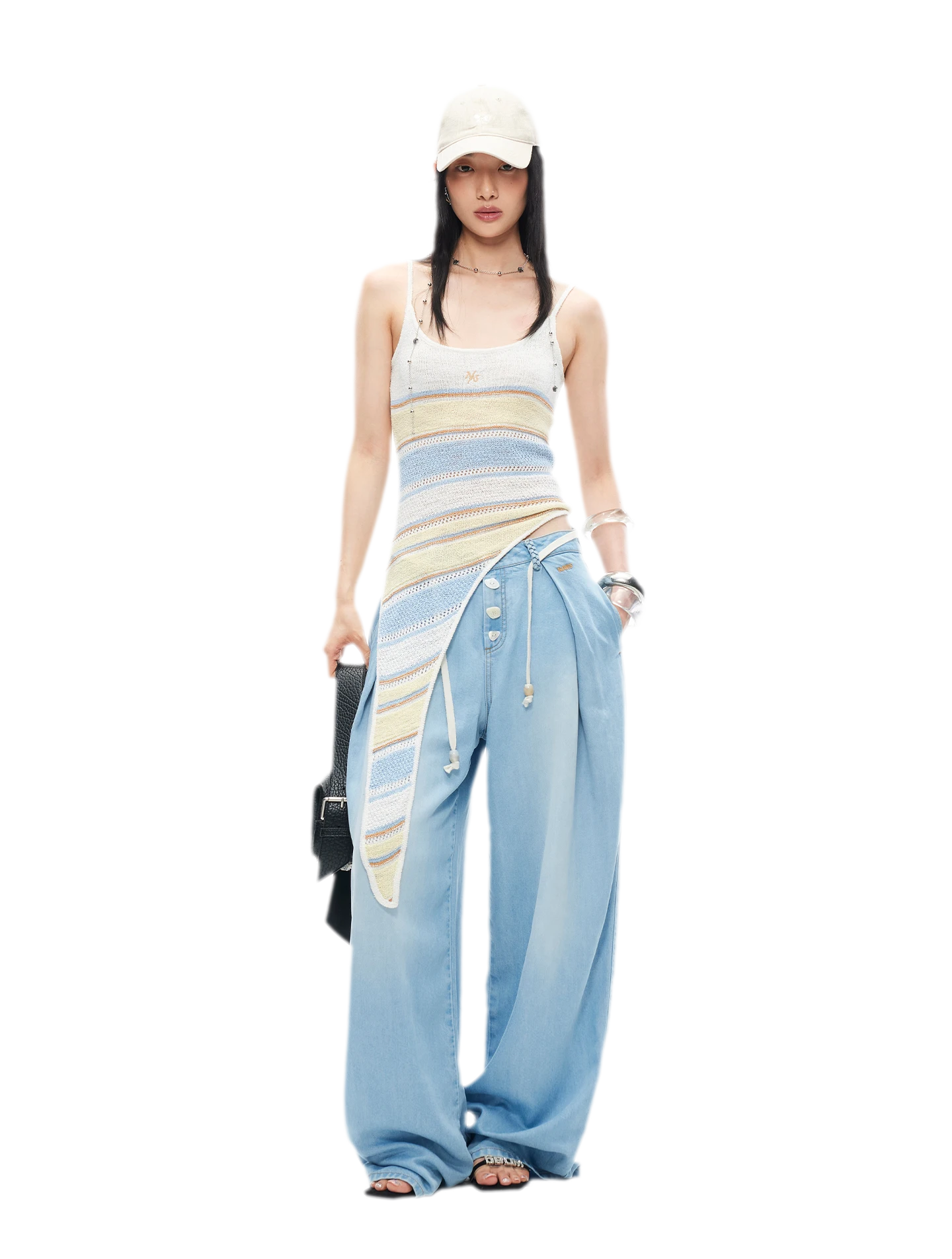 Tencel Denim Loose Wide-Leg Pants