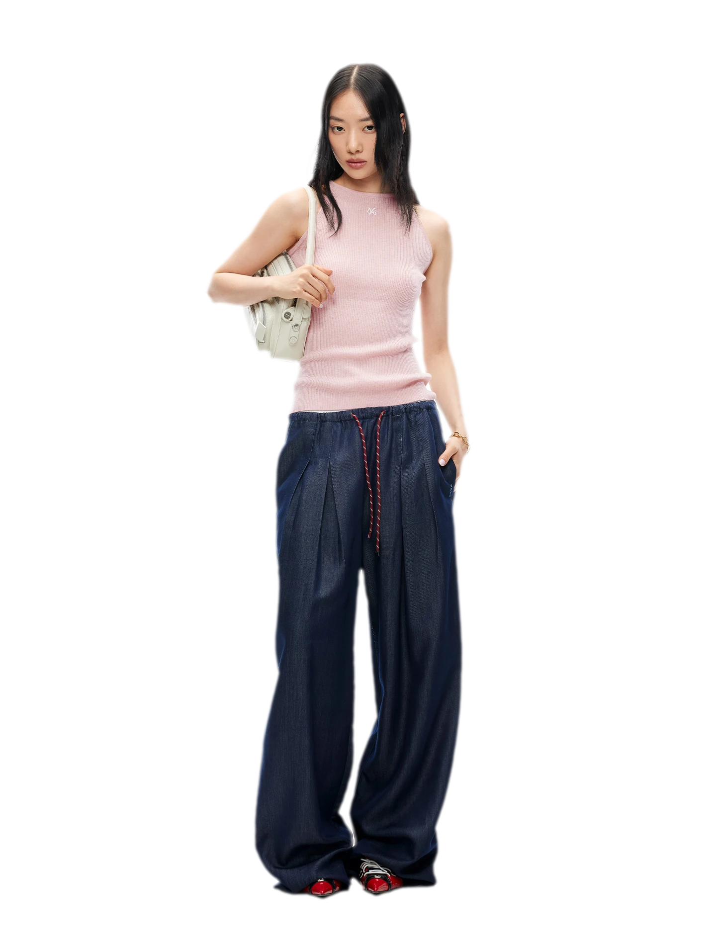 Merino Wool Ribbed Knit Tank Top