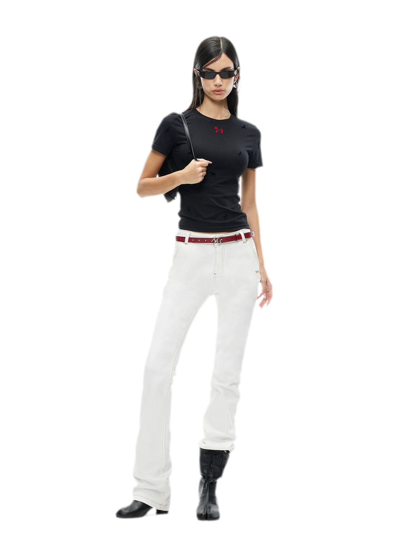White Denim Jeans - Slim Fit Straight Leg