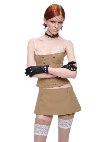 Structured A-Line Mini Skirt