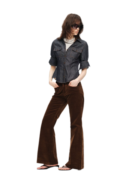 Contrast Stitch V-Neck Shirt